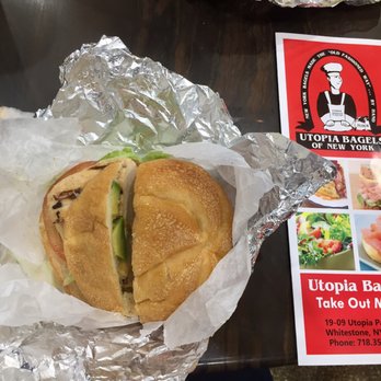 Utopia Bagels - Chicken griller sandwich on a roll - Bakeries Near Me - Whitestone, New York