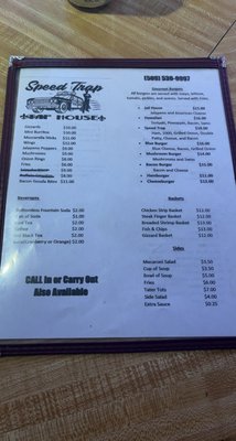 Menu photo 2 Speed Trap Tap House Reardan, WA