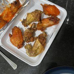 Wings and Things - Freezer burnt wings with sharp bone shards. Poorly butchered.