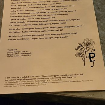 Primrose - Menu - French Near Me - Washington, DC, District of Columbia