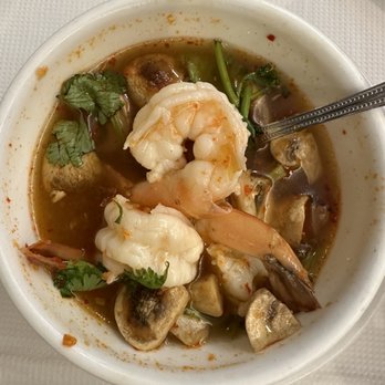 SriPraPhai Thai Restaurant - Tom Tom - Yum Shrimp Soup - not my favorite - Thai Near Me - Woodside, New York