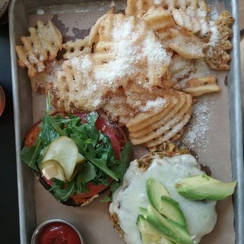 Next Door Burger Bar - Veggie burger with truffle fries - Burgers Near Me - Sandwich, Massachusetts