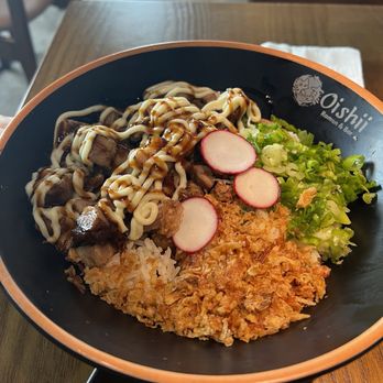 Oishii Ramen And Bar - Pork belly friend rice. It was meh. - Ramen Near Me - Forney, Texas