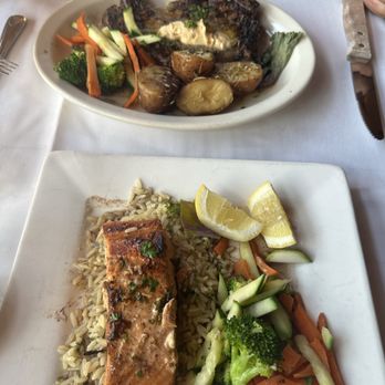 The Sow's Ear - Salmon and Ribeye - Cafes Near Me - Cambria, California