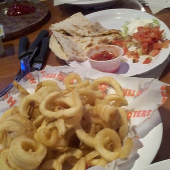 Hooters - fries and half eaten chicken quesadillas - American Near Me - Ocean City, Maryland