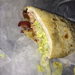 Turkey Club Wrap on a herb roasted wrap $6.00