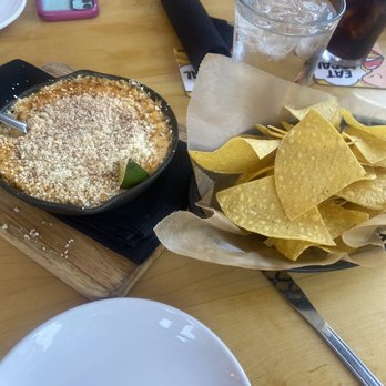 Firefly Restaurant - Street Corn Dip and Tortilla Chips - Tapas/Small Plates Near Me - Traverse City, Michigan