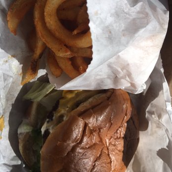 Quarter Pound Giant Burger - Cheese burger combo. With curly fries.  Not that great. - Burgers Near Me - Oakland, California