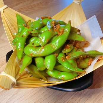 Shin Sushi - Spicy garlic edamame - not too spicy, super addicting. - Japanese Near Me - Pleasant Hill, California Shin Sushi - Spicy garlic edamame - not too spicy, super addicting. - Japanese Near Me - Pleasant Hill, California