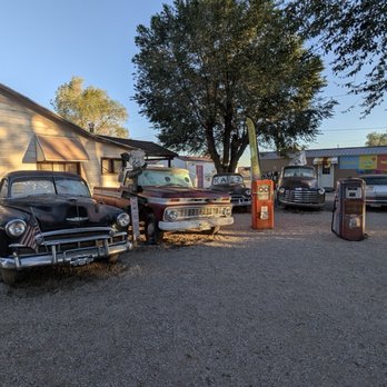 Delgadillo's Snow Cap Drive-In - Back lot area of restaurant - Burgers Near Me - Seligman, Arizona Delgadillo's Snow Cap Drive-In - Back lot area of restaurant - Burgers Near Me - Seligman, Arizona