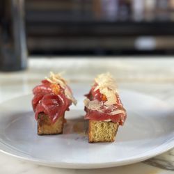 Butterlamp Bread & Beverage - Blue fin tuna on sweet potato bread
