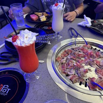 KPOT Korean BBQ & Hot Pot - Meat & Piña Colada & Strawberry Daiquiri - Barbeque Near Me - Mesa, Arizona