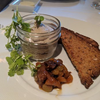 80 Thoreau - RW Chicken Liver Mousse - Sherry, dried fruits, seeded toast 80 Thoreau 3/2018 - New American Near Me - Concord, Massachusetts 80 Thoreau - RW Chicken Liver Mousse - Sherry, dried fruits, seeded toast 80 Thoreau 3/2018 - New American Near Me - Concord, Massachusetts