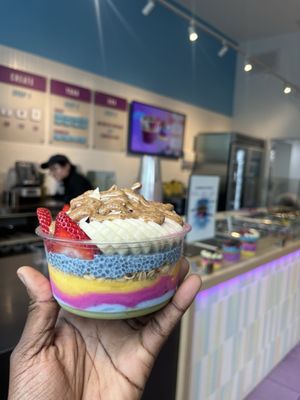 Photo of BOOMCHIA - Montclair, NJ, US. Build your own SUPERFOOD BOWLS Matcha Blue Coconut Pitaya Mango Pumpkin flax seed granola Boomchia Pudding