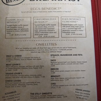 The Stilly Diner - Eggs Benedict and Omelette menu. - American Near Me - Arlington, Washington The Stilly Diner - Eggs Benedict and Omelette menu. - American Near Me - Arlington, Washington