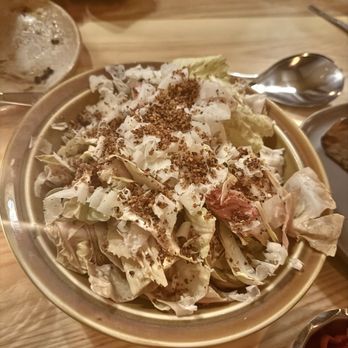 Hayward - CHICORY SALAD  quince vinaigrette . fennel . manchego . breadcrumbs - Desserts Near Me - Carlton, Oregon