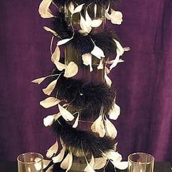 Surroundings - Feathered cylinder centerpiece