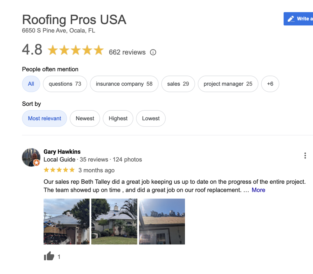 Slide of Roofing Pros USA