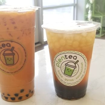 Plentea - Large thai tea w/ boba and regular winter melon tropical tea w/ boba; both w/ 50% sugar. - Bubble Tea Near Me - Thornton, Colorado Plentea - Large thai tea w/ boba and regular winter melon tropical tea w/ boba; both w/ 50% sugar. - Bubble Tea Near Me - Thornton, Colorado