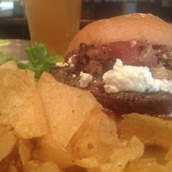 Moon Time - Lamb burger with goat cheese... Excellent - New American Near Me - Coeur d'Alene, Idaho
