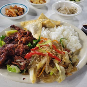 Korea House - kimpo #2 spicy pork bulgogi, japchae, fried mandoo - Korean Near Me - Tucson, Arizona