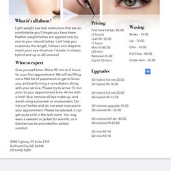 Juliette’s Hair & Lash Studio - Pricing