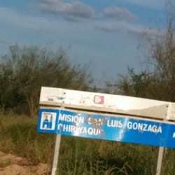 Misión San Luis Gonzaga Chiriyaquí - Sign along the Transpeninsular Highway.