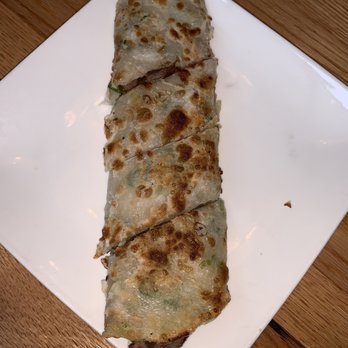 Lan Ramen - Scallion Pancake Roll with Beef (~$9). - Chinese Near Me - Princeton, New Jersey Lan Ramen - Scallion Pancake Roll with Beef (~$9). - Chinese Near Me - Princeton, New Jersey