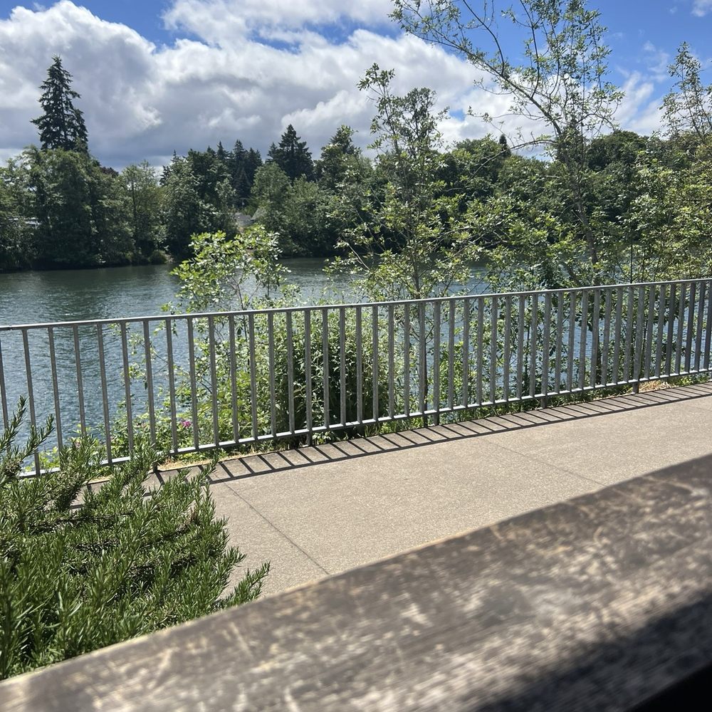Sweet Waters on the River - The river view from my table outside - American Near Me - Eugene, Oregon Sweet Waters on the River - The river view from my table outside - American Near Me - Eugene, Oregon