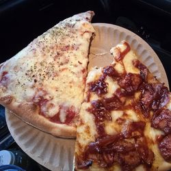 Comet Pizzeria - Cheese slice and bbq chicken slice 8-9 bucks. Not awesome, not bad. Solid 3.5 Would skip bbq slice next time