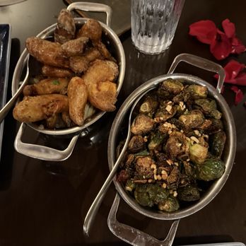 Brick and Brine - Sides: crispy fingerling potatoes and Brussels Sprouts - New American Near Me - Kalamazoo, Michigan
