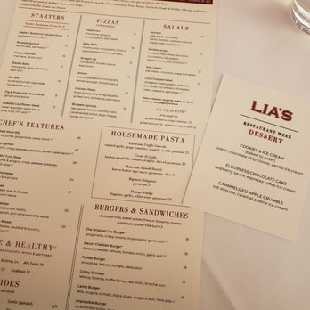 LIA'S - Menu - Italian Near Me - Chevy Chase, Maryland LIA'S - Menu - Italian Near Me - Chevy Chase, Maryland