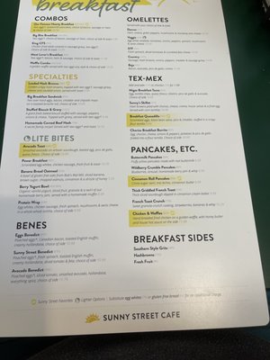 Menu photo 1 Sunny Street Cafe Haltom City, TX Menu photo 1 Sunny Street Cafe Haltom City, TX