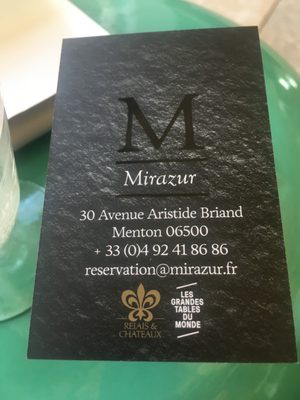 Menu photo 5 Mirazur Menton, 06
