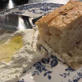 Metsi’s - Sourdough focaccia with ricotta, so good my husband tore into it before I got my picture - Italian Near Me - Columbus, Ohio