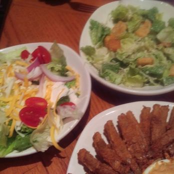 Outback Steakhouse - House side salad, Caesar side salad, and bloooming onion - Steakhouses Near Me - Cordova, Tennessee
