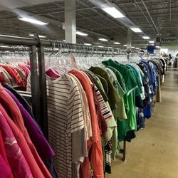 Goodwill Industries of Monocacy - very organized racks in order of color