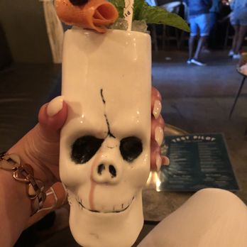 Test Pilot - Oaxacan Dead cup filled with ice and no alcohol - Tiki Bars Near Me - Santa Barbara, California Test Pilot - Oaxacan Dead cup filled with ice and no alcohol - Tiki Bars Near Me - Santa Barbara, California