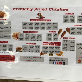Crunchy Fried Chicken - a menu for a restaurant - Chicken Wings Near Me - Greensboro, North Carolina Crunchy Fried Chicken - a menu for a restaurant - Chicken Wings Near Me - Greensboro, North Carolina
