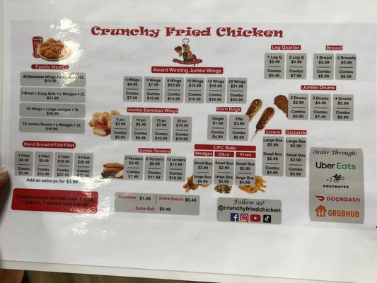 Menu photo 1 Crunchy Fried Chicken Greensboro, NC Menu photo 1 Crunchy Fried Chicken Greensboro, NC