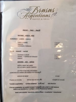 Menu photo 7 Brasas Argentinas Buenos Aires, C Menu photo 7 Brasas Argentinas Buenos Aires, C