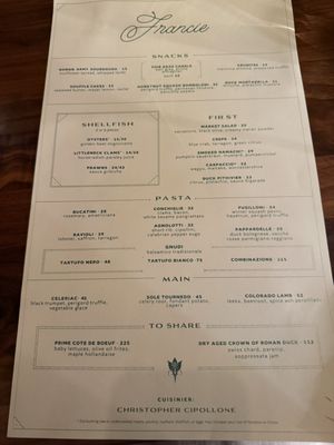 Menu photo 7 Francie Brooklyn, NY