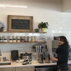 Purearth Organics - Rebekah brewing up her daily elixer.