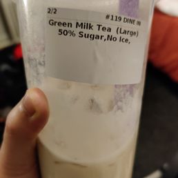 Large Green Milk Tea (with Ice)
