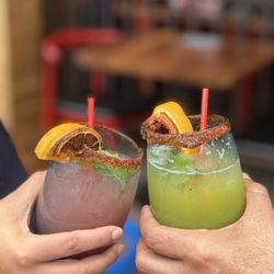 La Vecindad Neighborhood Tacos - Guava Explosion and Passion Fruit Margaritas