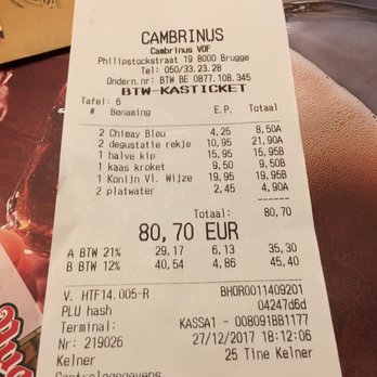 Bierbrasserie Cambrinus - Two beer flights, two beers, two water, appetizer, and two entrees - Beer Bar Near Me - Bruges, VWV Bierbrasserie Cambrinus - Two beer flights, two beers, two water, appetizer, and two entrees - Beer Bar Near Me - Bruges, VWV