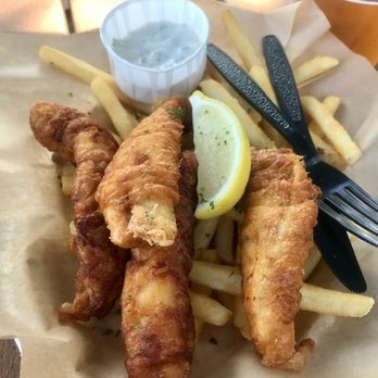 Padaro Beach Grill - Fish & Chips - Fresh red snapper tempura beer battered and lightly fried, fries, homemade tartar sauce - American Near Me - Carpinteria, California Padaro Beach Grill - Fish & Chips - Fresh red snapper tempura beer battered and lightly fried, fries, homemade tartar sauce - American Near Me - Carpinteria, California