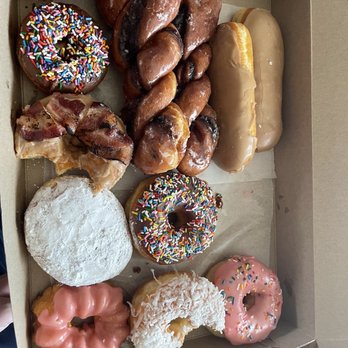 Friendly Donuts - You can see the dozen isn't lasting long. - Donuts Near Me - Orange, California