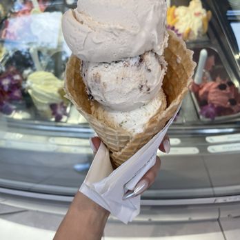 Frost Gelato - Three scoops on waffle cone - Gelato Near Me - Austin, Texas Frost Gelato - Three scoops on waffle cone - Gelato Near Me - Austin, Texas