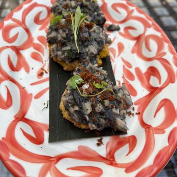 Causa Amazonia - PATACONES plantain, mushrooms, heart of palm, cecina - Tapas/Small Plates Near Me - Washington, DC, District of Columbia Causa Amazonia - PATACONES plantain, mushrooms, heart of palm, cecina - Tapas/Small Plates Near Me - Washington, DC, District of Columbia